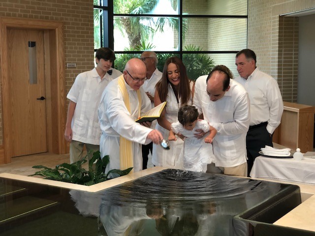 child being baptized