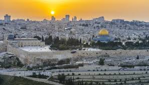 Jerusalem city scape at sunset