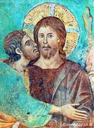 icon of Judas embracing Jesus Christ