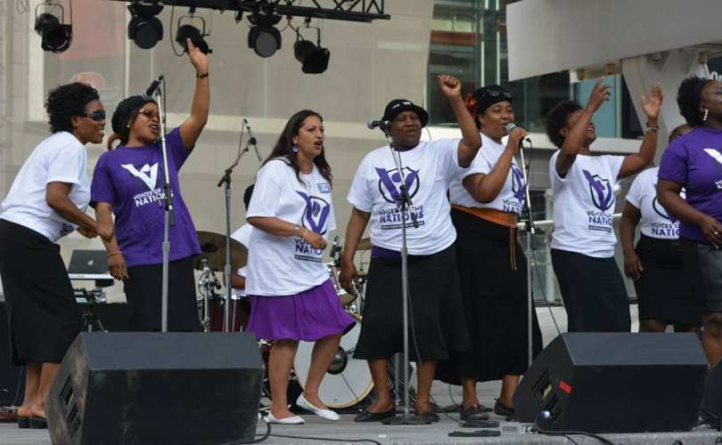 worshippers on stage