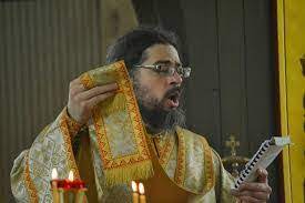 Orthodox deacon chanting